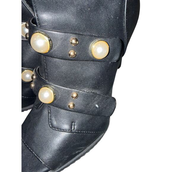 Size 8.5 Karl Lagerfeld Paris Peep Toe Bootie Fashion Boot - Picture 5 of 7